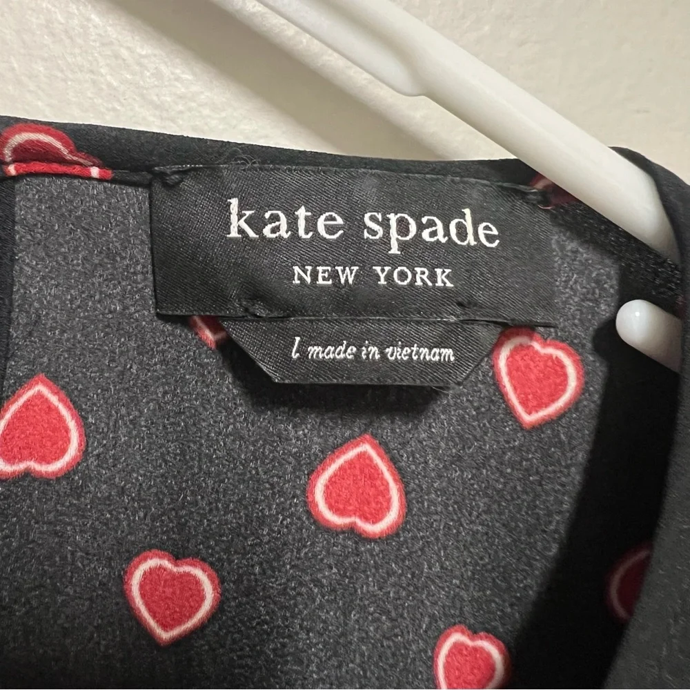 Kate Spade Heartfelt Geo Midi Dress Heart Print Size L - Picture 9 of 11